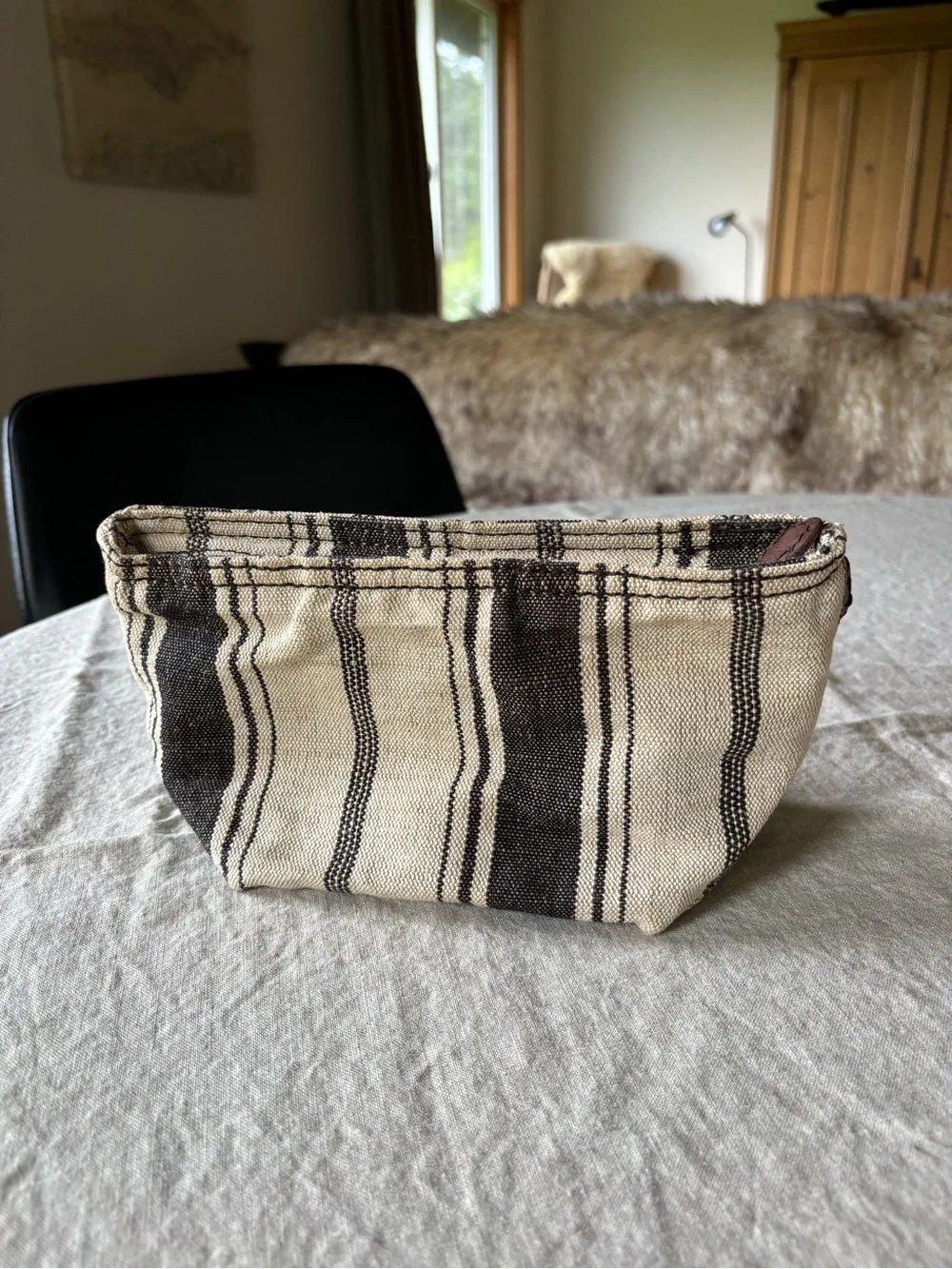 Jute and Cotton Cosmetic Bag